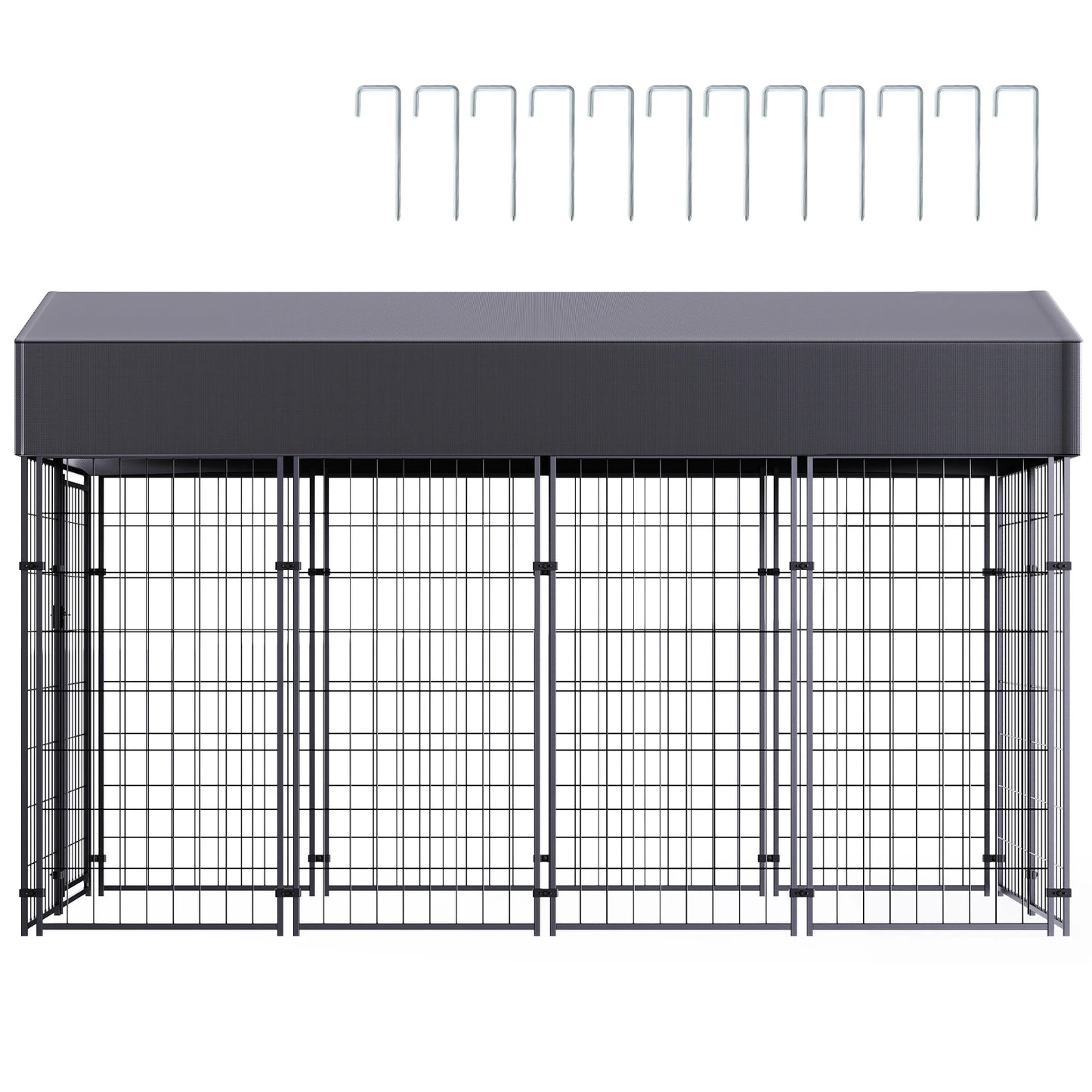 BINGOPAW Dog Kennel Outdoor Welded Wire Crate With Cover - Arthur's Wellness Emporium