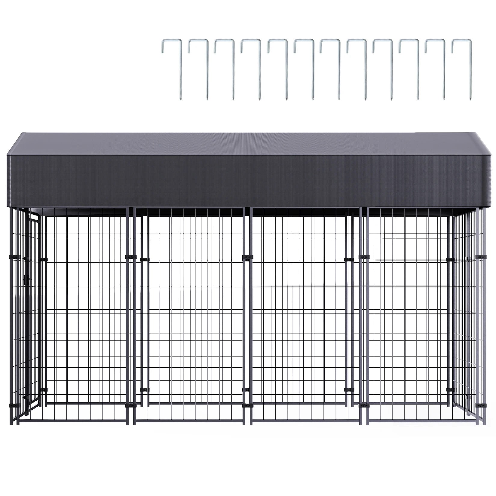 BINGOPAW Dog Kennel Outdoor Welded Wire Crate With Cover - Arthur's Wellness Emporium