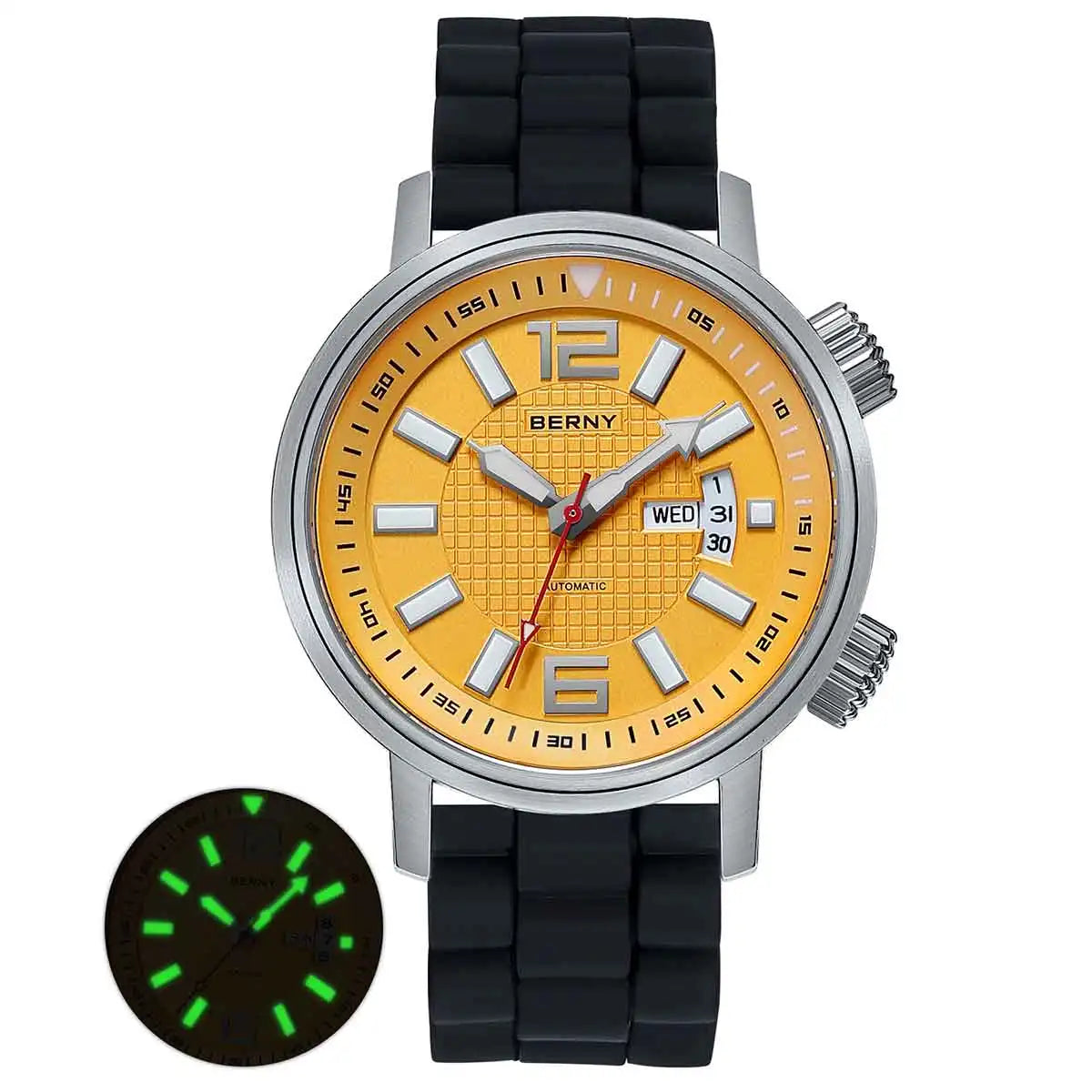 BERNY 20ATM Diver Automatic Watch For Men Self Winding - Arthur's Wellness Emporium