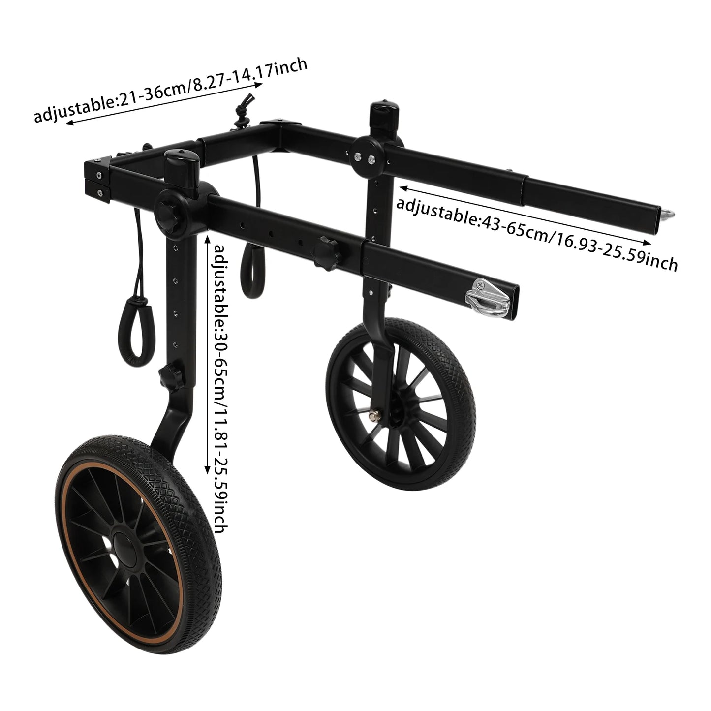 Adjustable Dog Wheelchair Hind Leg Walker Aluminum Alloy Rehab Cart