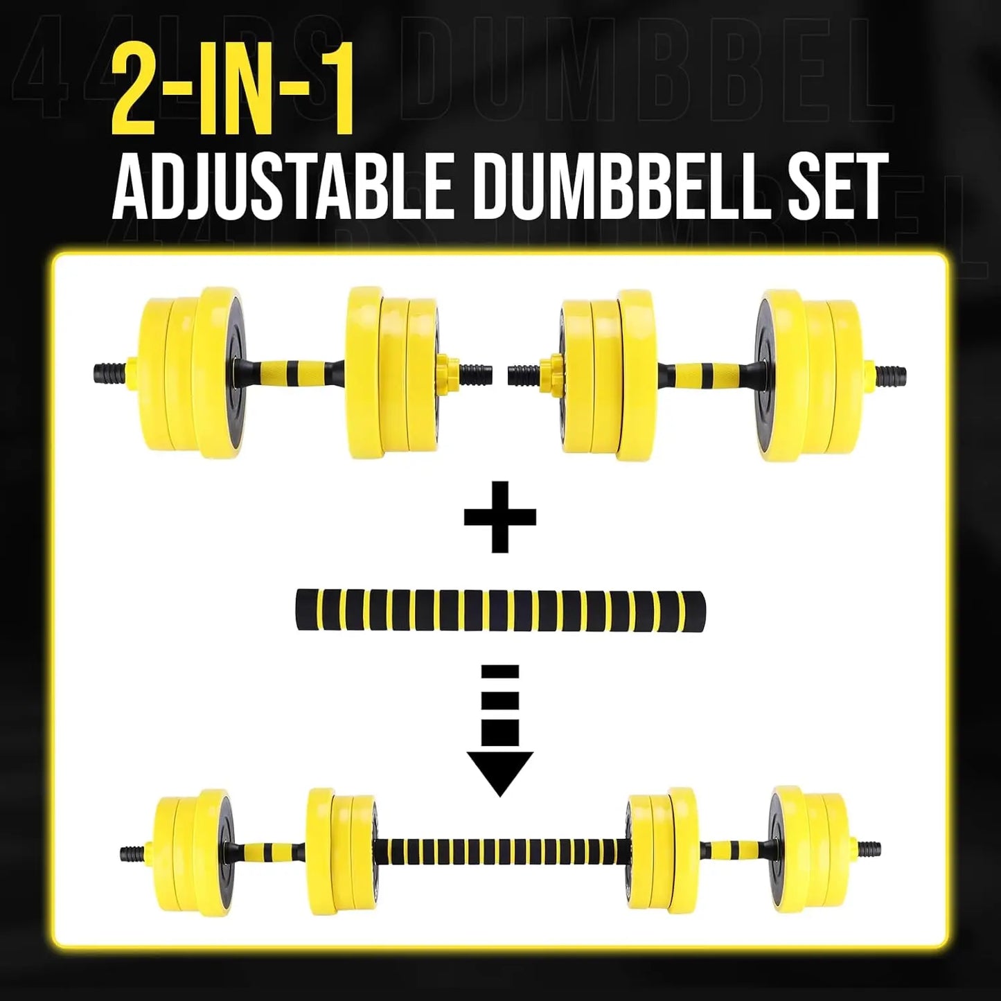 HiMISS 2 In 1 Adjustable Dumbbell Set For Home Gym - Arthur's Wellness Emporium