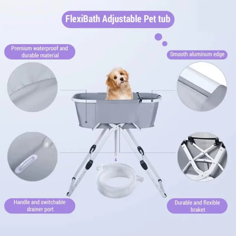 Nonedog Litter Elevated Folding Dog Bath Tub For Medium Pets - Arthur's Wellness Emporium