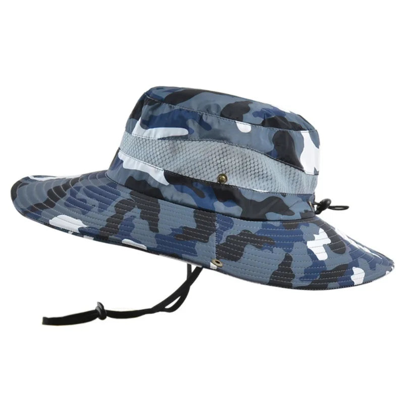 Men Foldable Bucket Hat Breathable Sun Protection Wide Brim - Arthur's Wellness Emporium