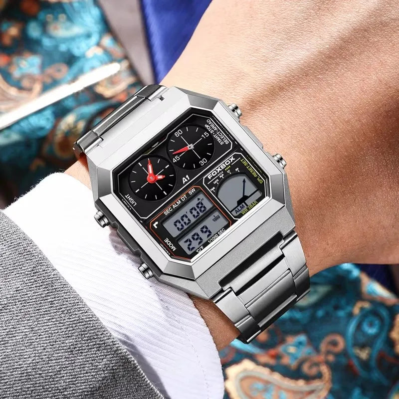 FoxBox Men's Digital Sports Watch Luminous Waterproof Calendar - Arthur's Wellness Emporium
