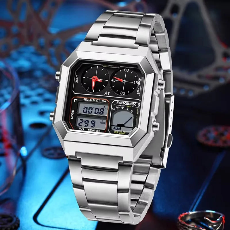 FoxBox Men's Digital Sports Watch Luminous Waterproof Calendar - Arthur's Wellness Emporium