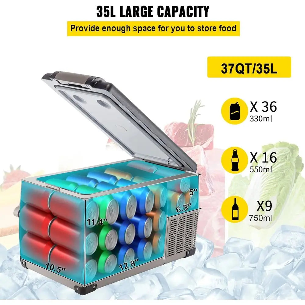 Portable Dual Zone Refrigerator For Travel And Camping