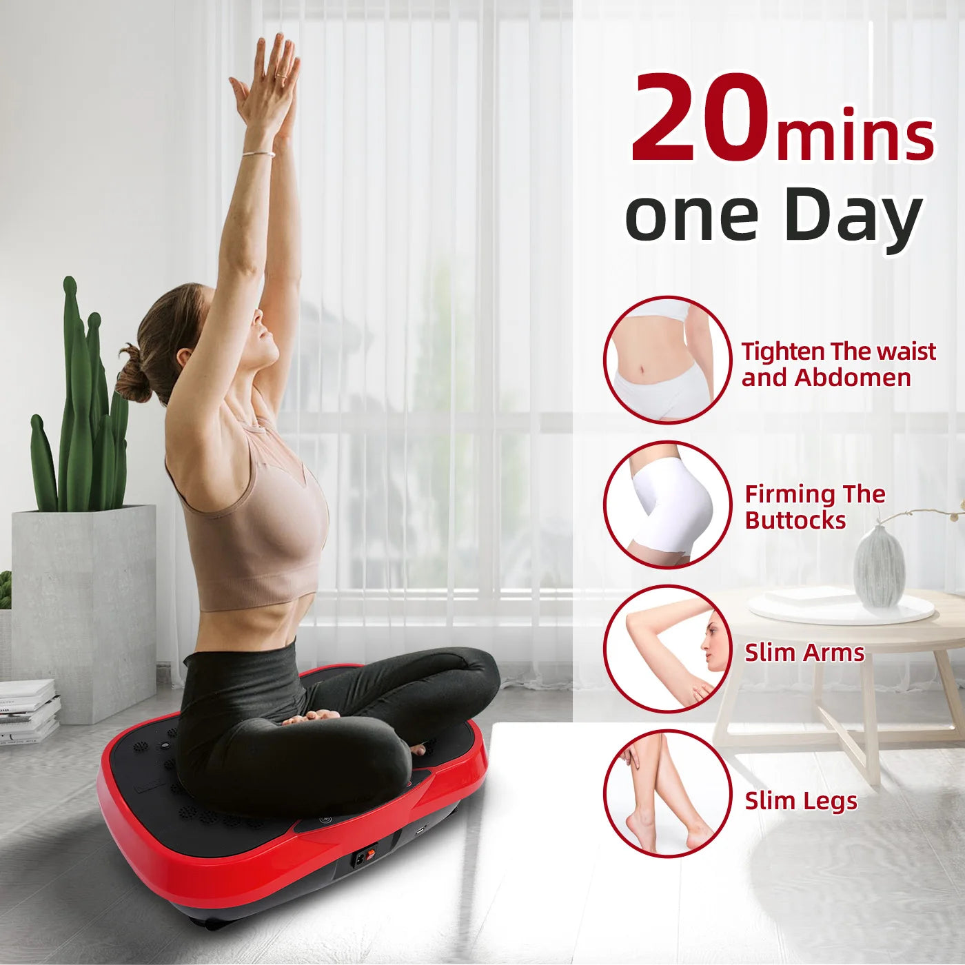Vibration Plate Exercise Machine Portable Fat Burning Full Body Workout - Arthur's Wellness Emporium