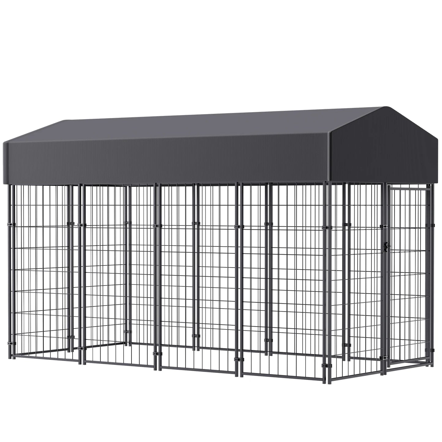 BINGOPAW Large Welded Wire Dog Kennel with UV Waterproof Cover - Arthur's Wellness Emporium