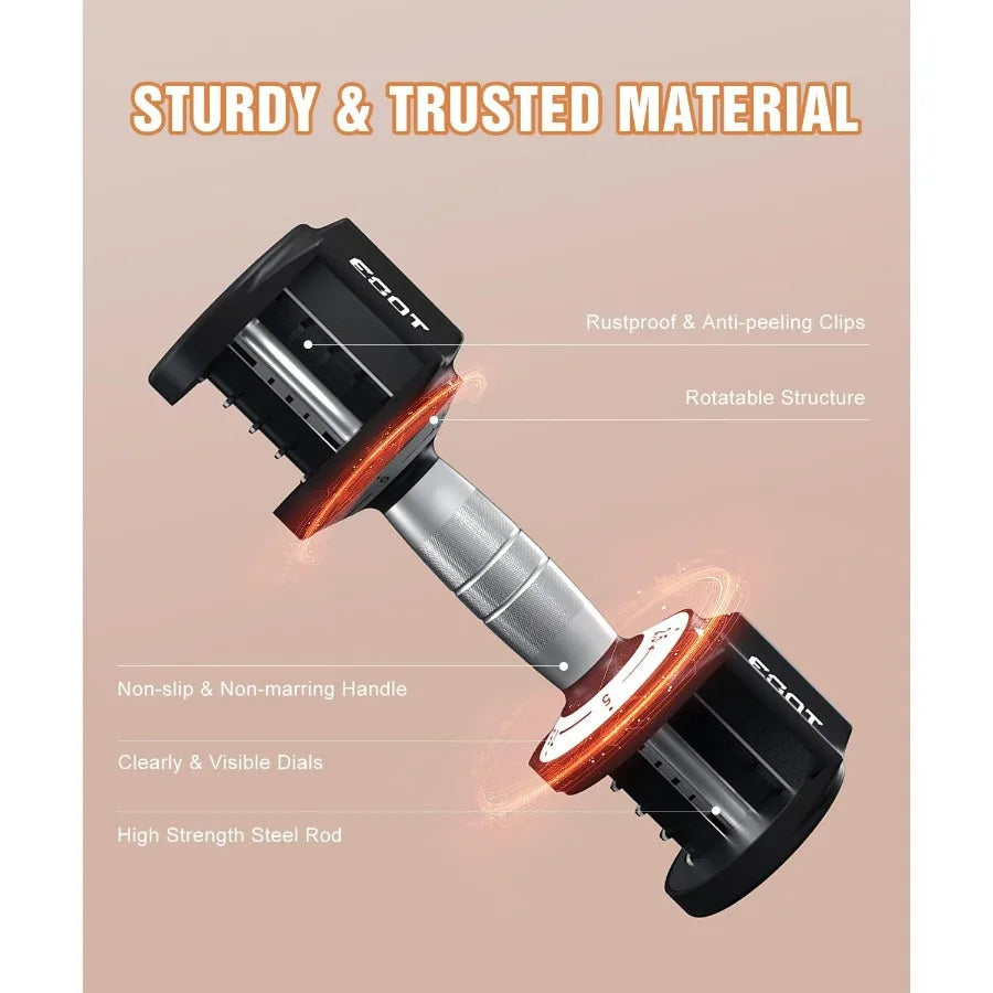 Adjustable Dumbbells Set With Anti-Slip Handle For Strength Training - Arthur's Wellness Emporium