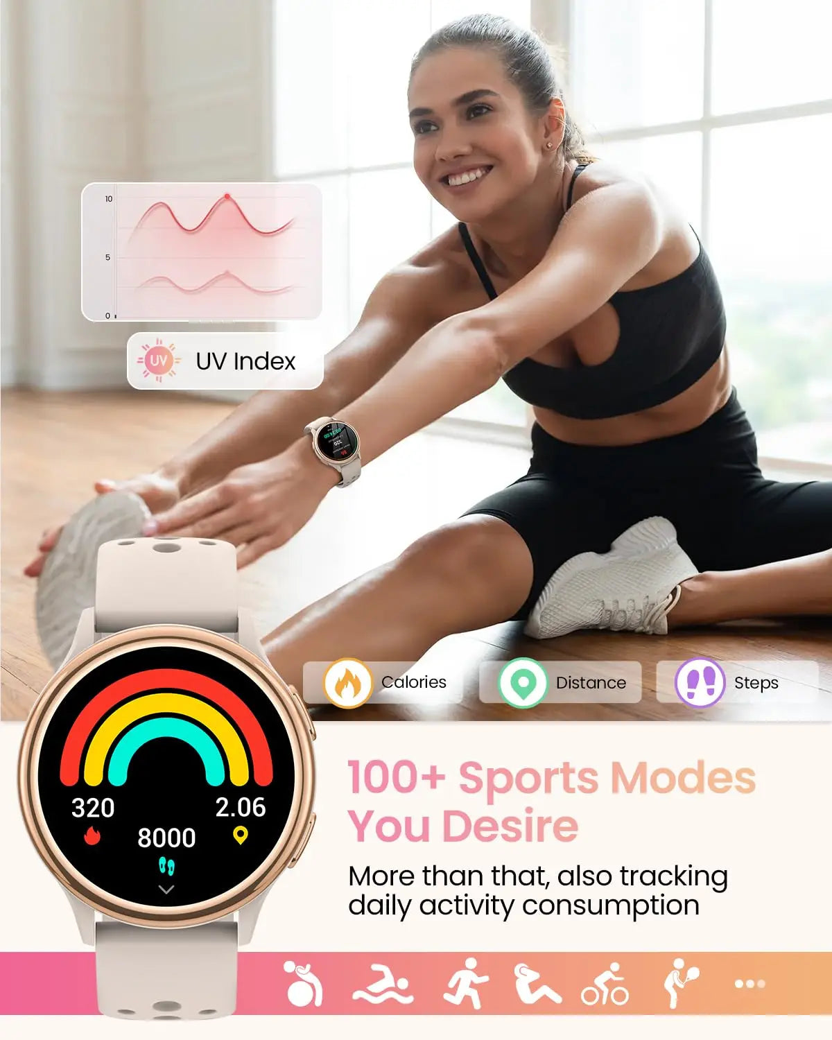 AnyloopCa Women Smartwatch Fitness Tracker Health Monitor - Arthur's Wellness Emporium
