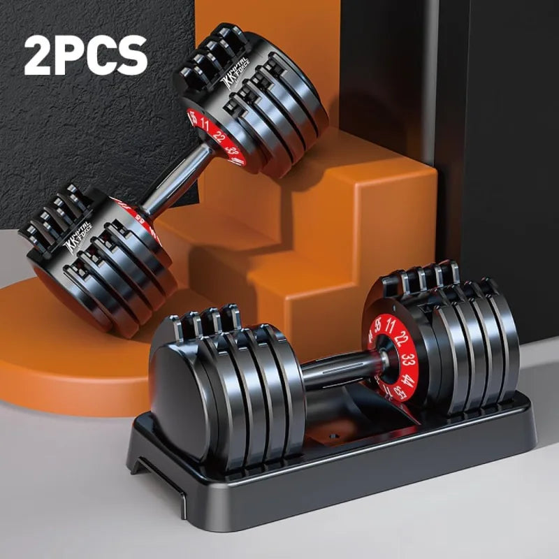 Adjustable Dumbbells Set 25 55 Lbs With Anti Slip Handle