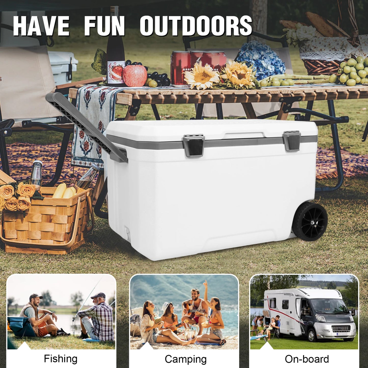 Thirty Percent Lighter Wheeled Camping Cooler Insulated Box - Arthur's Wellness Emporium