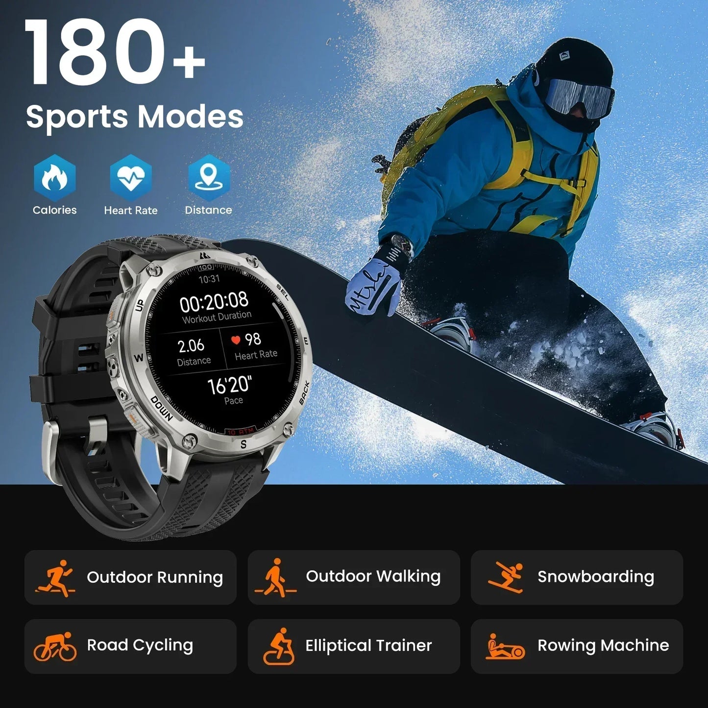 KOSPET Tank T4 Smart Watch For Men GPS Offline Maps - Arthur's Wellness Emporium