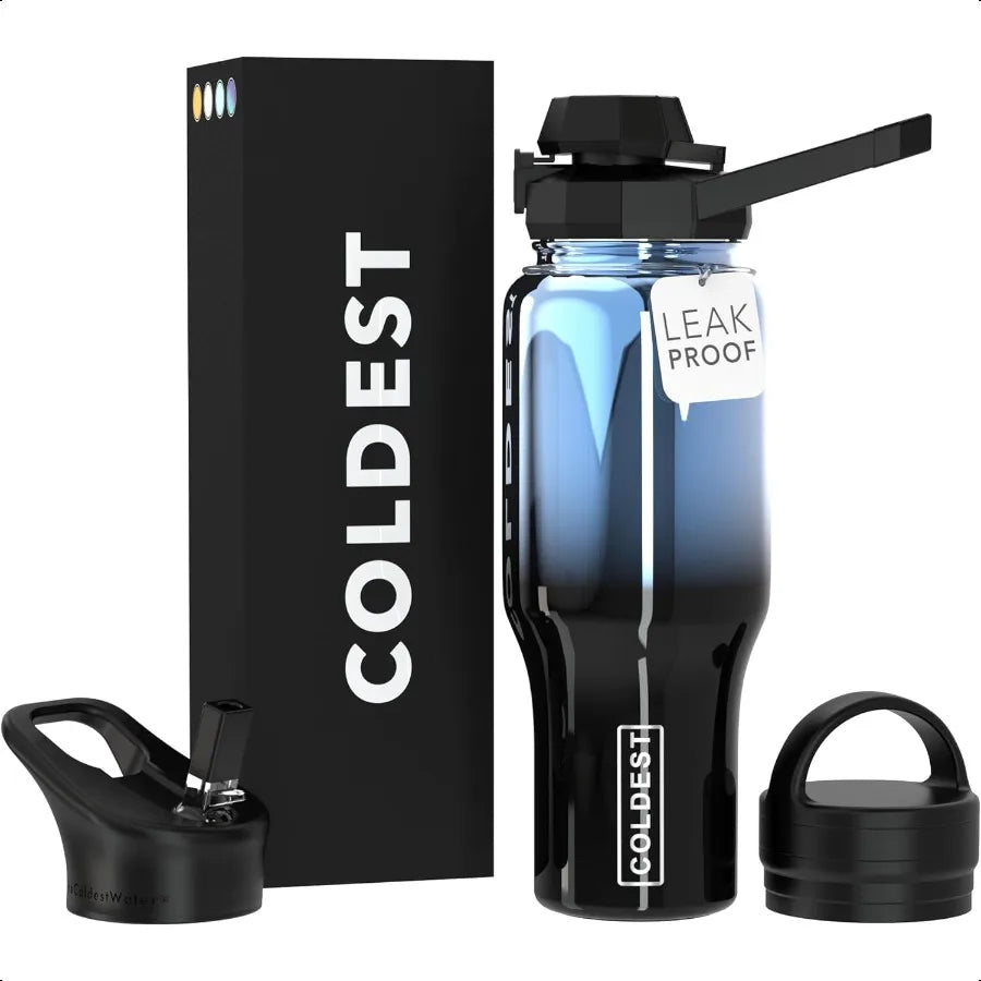 Coldest 3 In 1 Lids Water Bottle Chug Straw Insulated - Arthur's Wellness Emporium