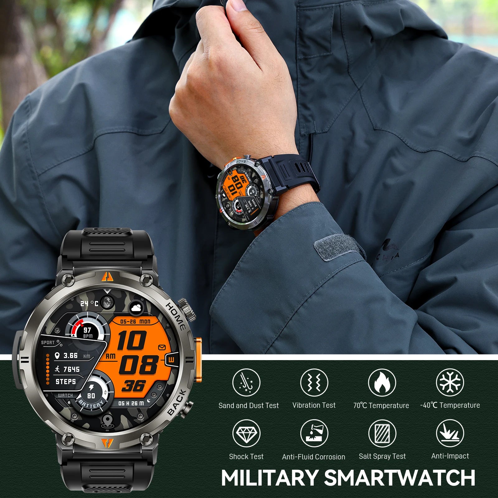 EIGIIS KE3 Bluetooth Call Smartwatch For Men With Heart Rate Monitor - Arthur's Wellness Emporium