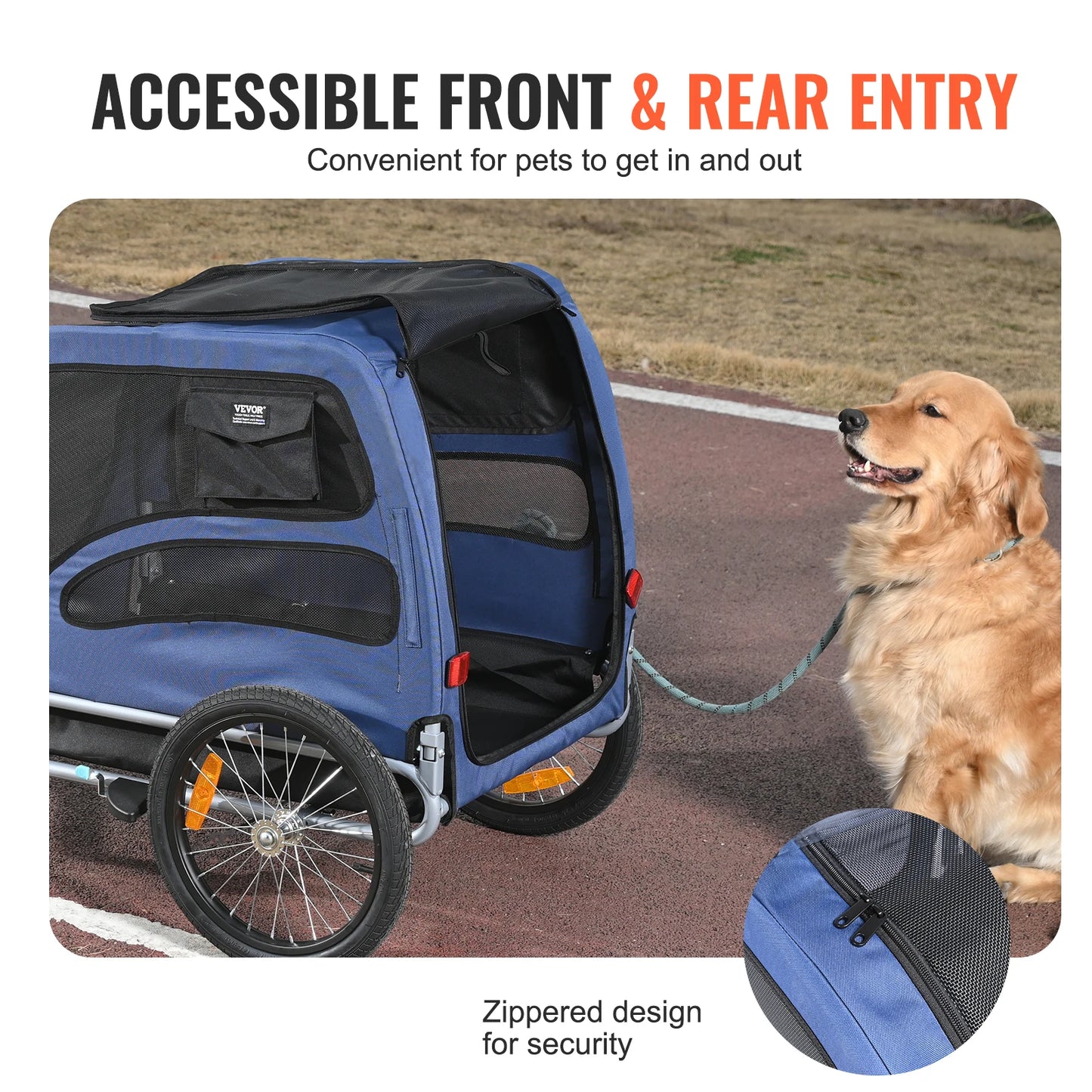 Pet Bicycle Carrier Cart Trailer Foldable For Dogs 100 Lbs - Arthur's Wellness Emporium