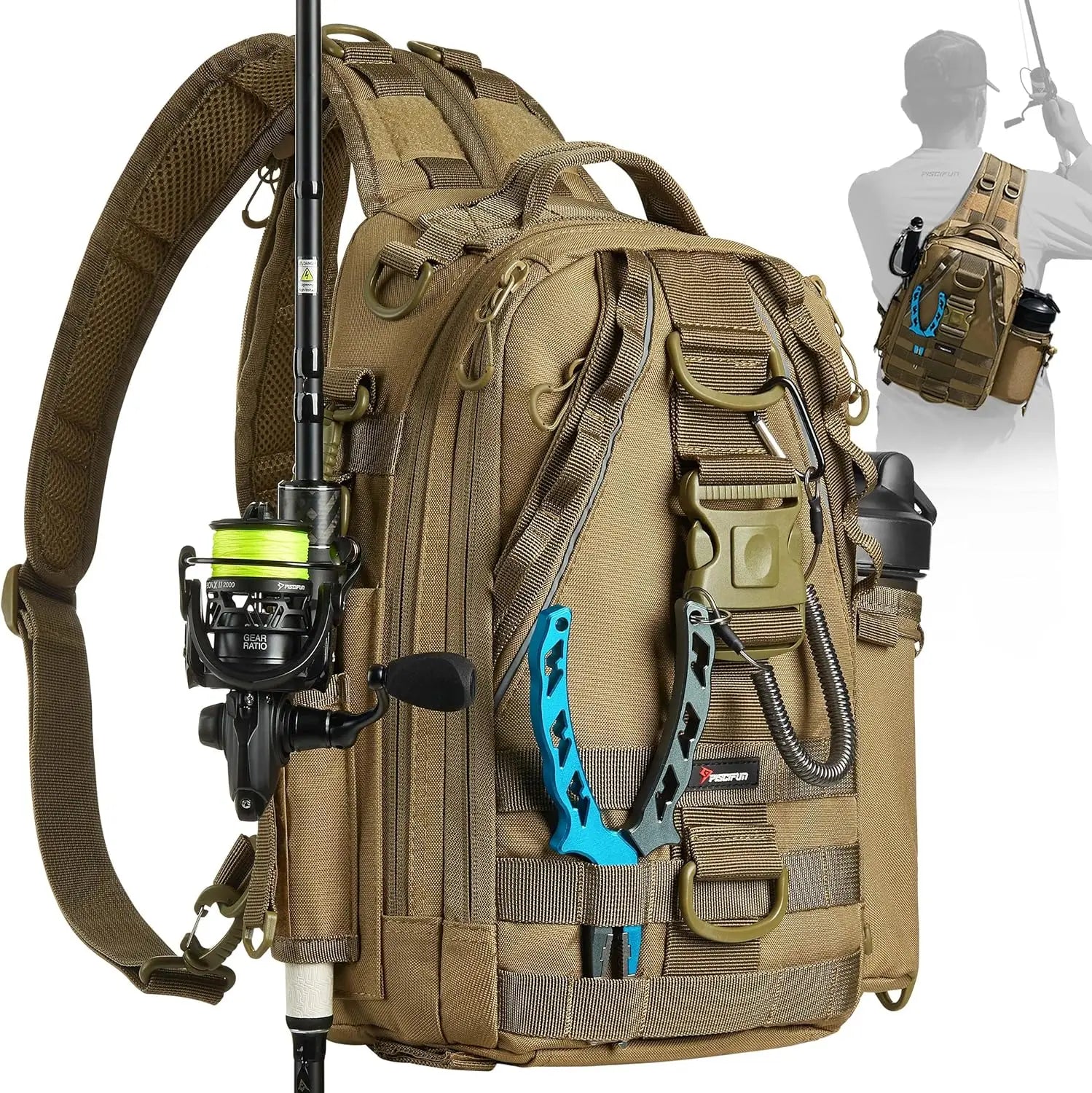 Travel X Water Resistant Fishing Tackle Backpack With Rod Holder - Arthur's Wellness Emporium