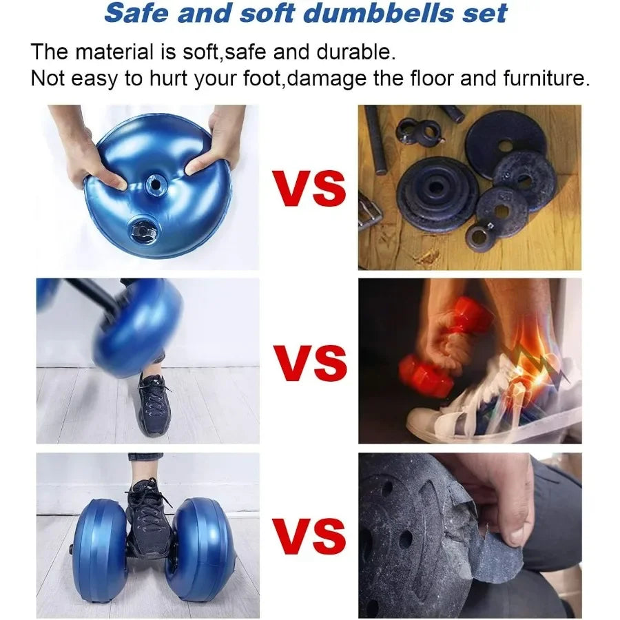 Water Filled Dumbbells Set 4 To 22 Lbs Adjustable Portable - Arthur's Wellness Emporium