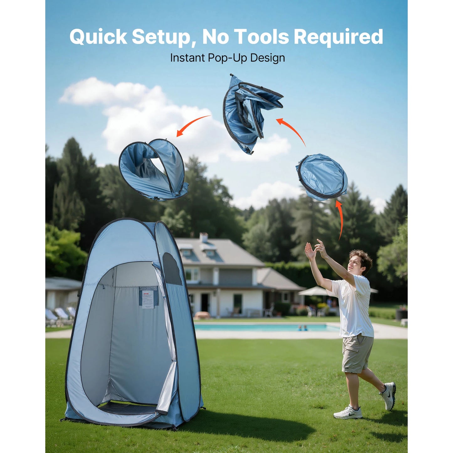 SucceBuy Pop Up Shower Tent Instant Portable Privacy Changing Room - Arthur's Wellness Emporium