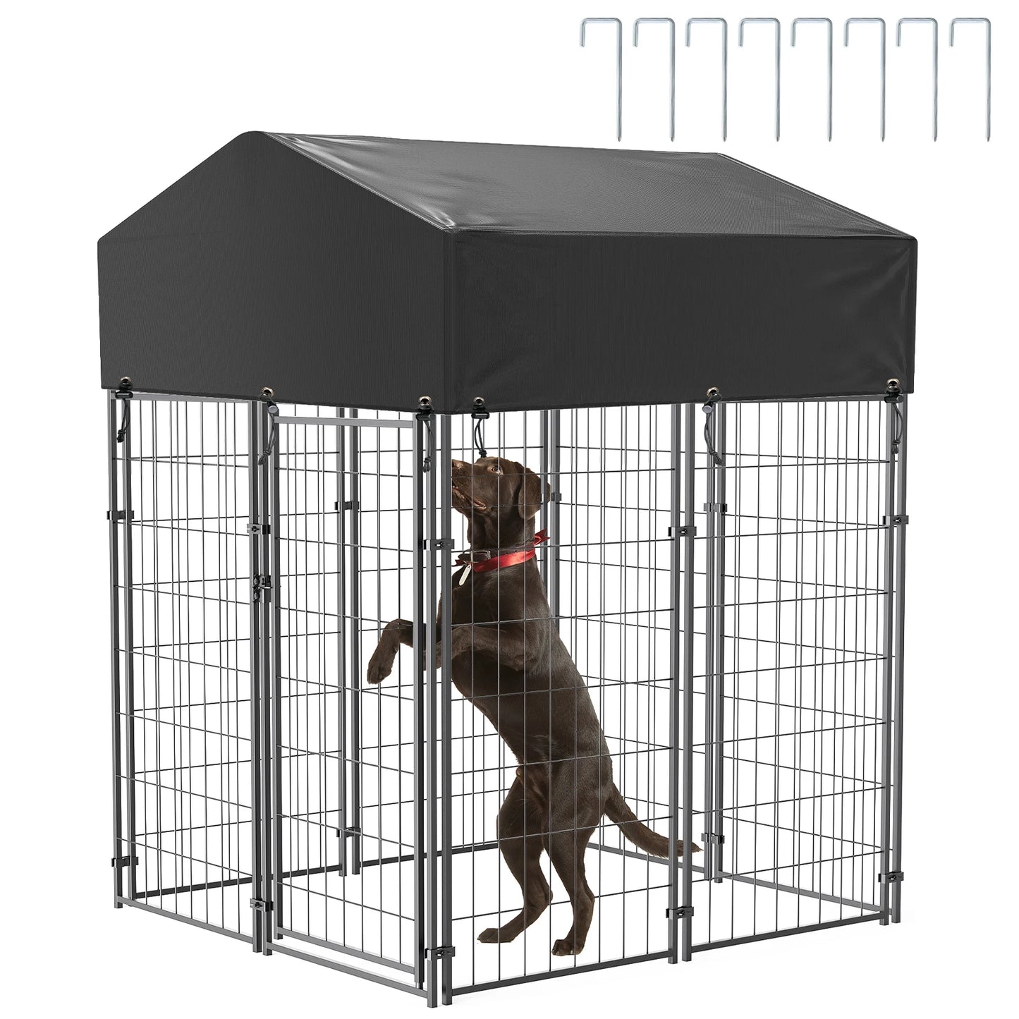 BINGOPAW Dog Kennel Outdoor Welded Wire Crate With Cover - Arthur's Wellness Emporium