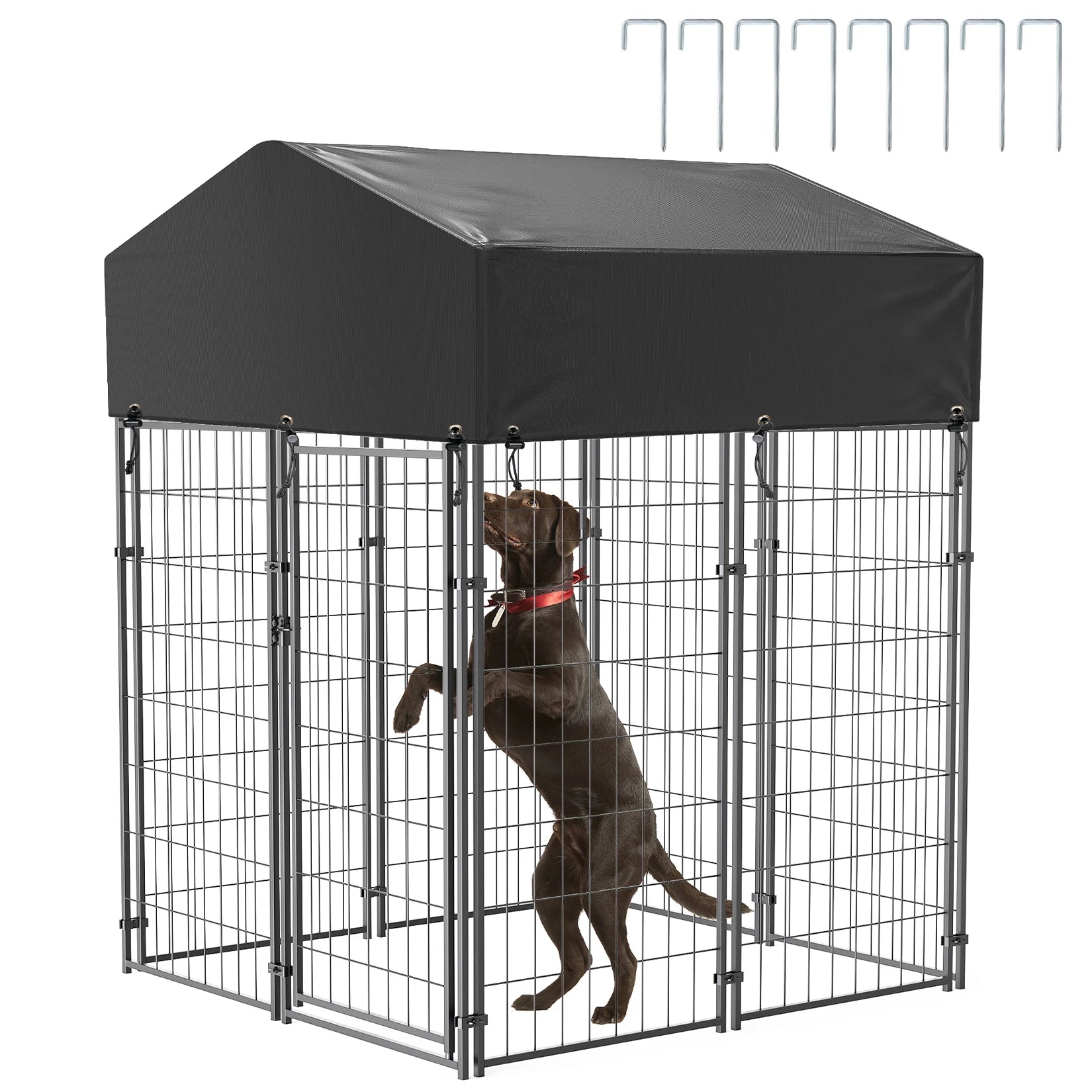 BINGOPAW Dog Kennel Outdoor Welded Wire Crate With Cover - Arthur's Wellness Emporium