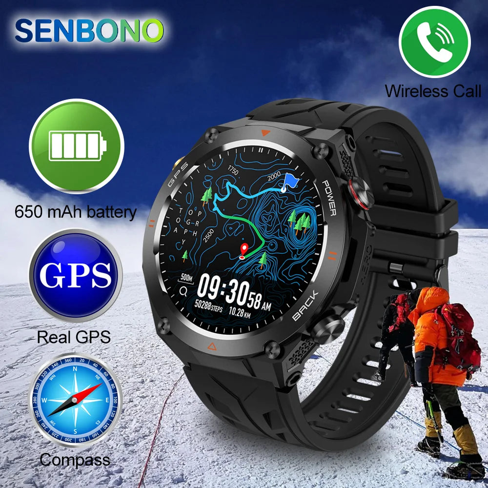 Senbono GPS Smartwatch Built In GPS Bluetooth Phone Calls - Arthur's Wellness Emporium