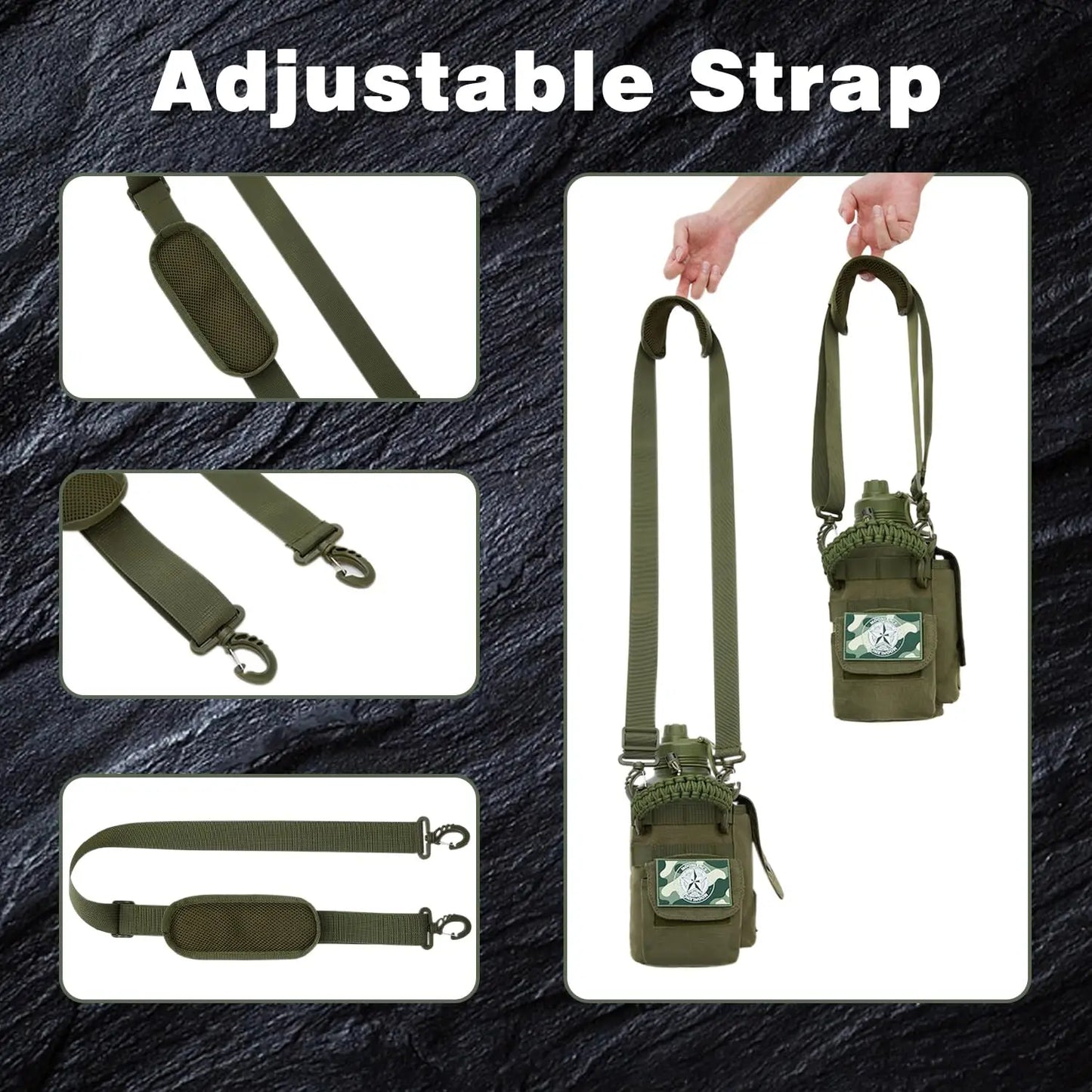Outdoor Stainless Steel Thermal Water Bottle With Adjustable Strap - Arthur's Wellness Emporium