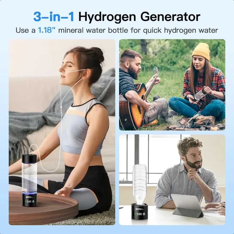 Hydrogen Water Bottle With LED Display Ionizer 3000ppb - Arthur's Wellness Emporium