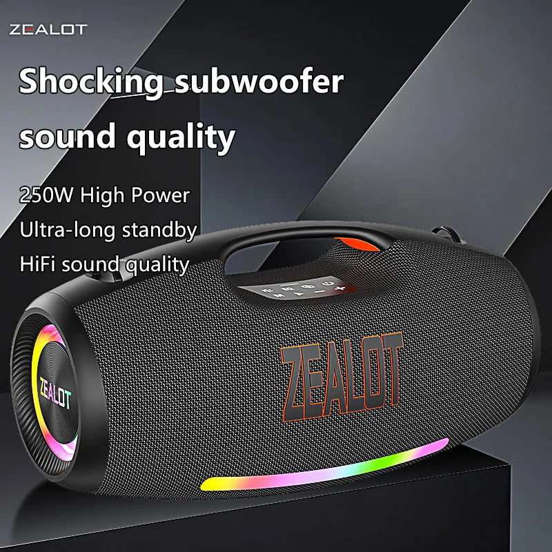 Zealot S89 250W Portable Bluetooth Speaker 48000mAh Waterproof TWS RGB