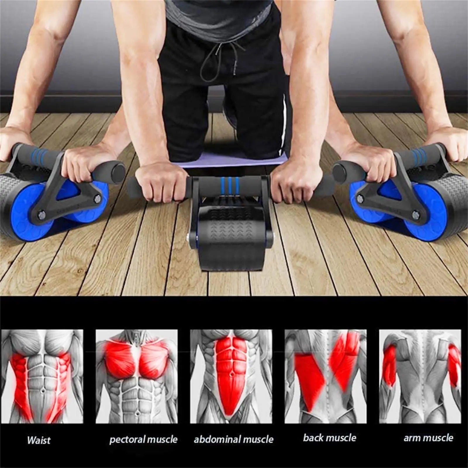 Hign-concerned Springback Wheels Abs Exerciser Push Up - Arthur's Wellness Emporium