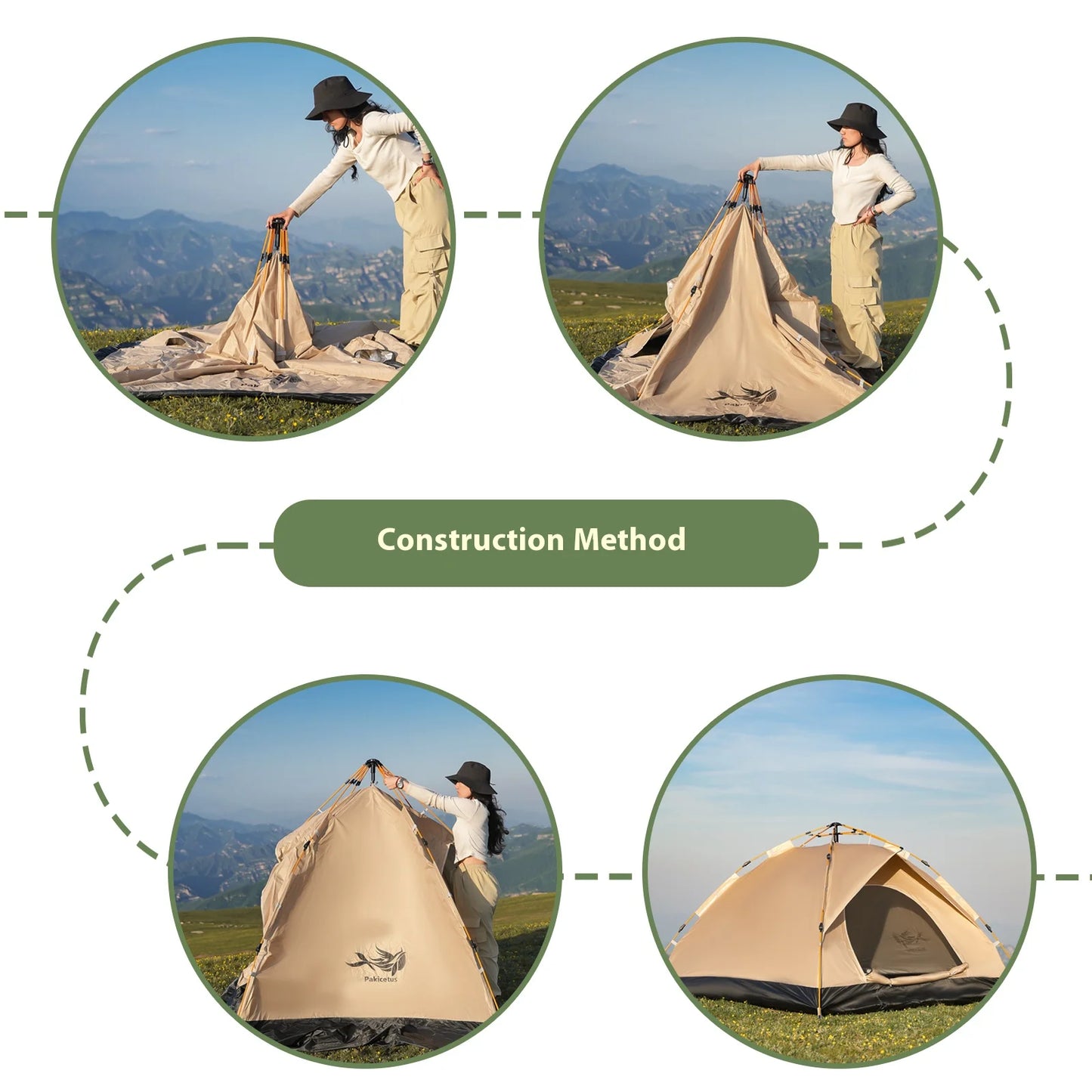 Pakicetus Instant Golden Tent Portable Sun And Rain Shelter - Arthur's Wellness Emporium