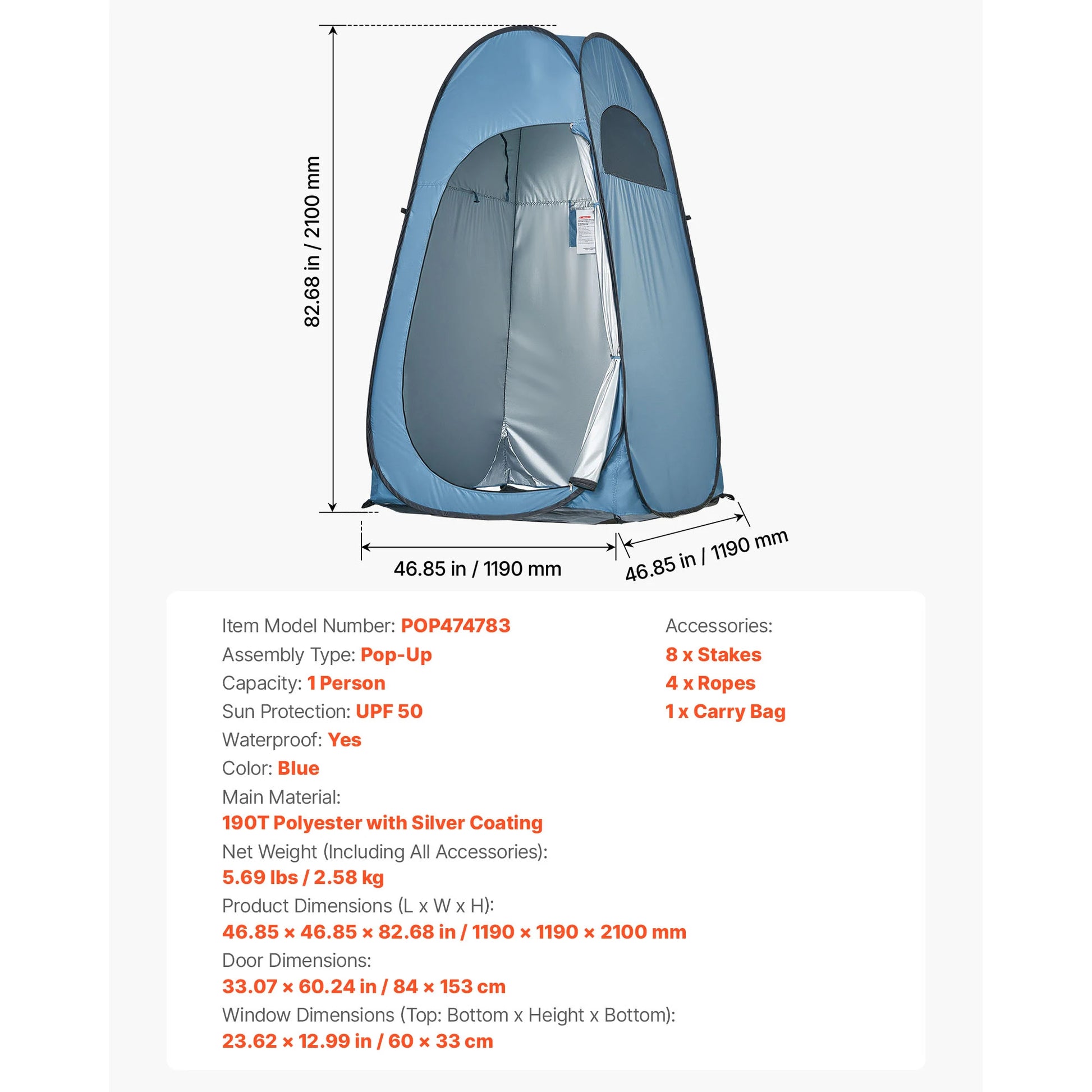 SucceBuy Pop Up Shower Tent Instant Portable Privacy Changing Room - Arthur's Wellness Emporium