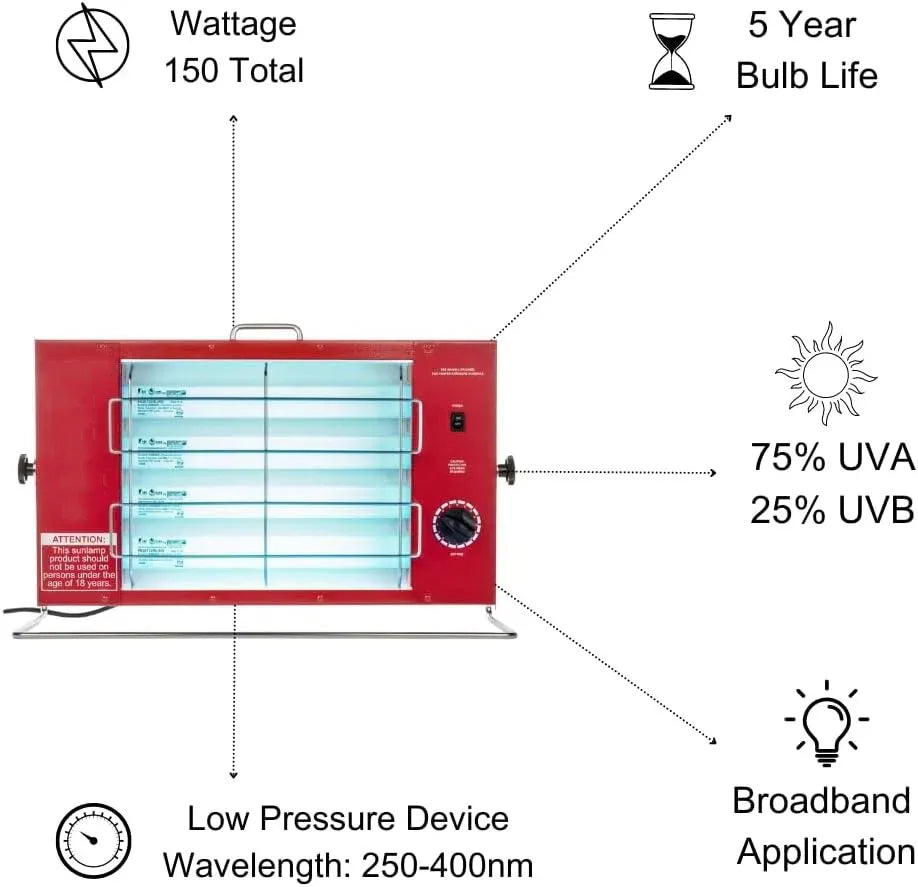 KTSC Ultraviolet Tanning Lamp Indoor Adjustable UVA UVB Light - Arthur's Wellness Emporium