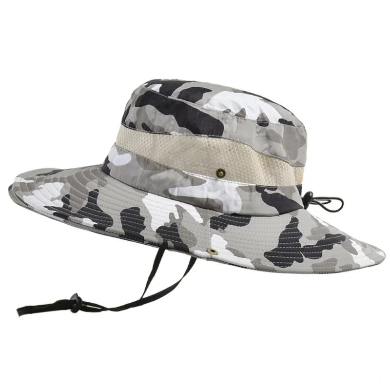 Men Foldable Bucket Hat Breathable Sun Protection Wide Brim - Arthur's Wellness Emporium