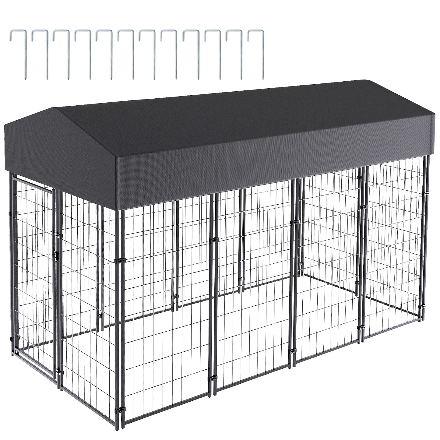 BINGOPAW Dog Kennel Outdoor Welded Wire Crate With Cover - Arthur's Wellness Emporium