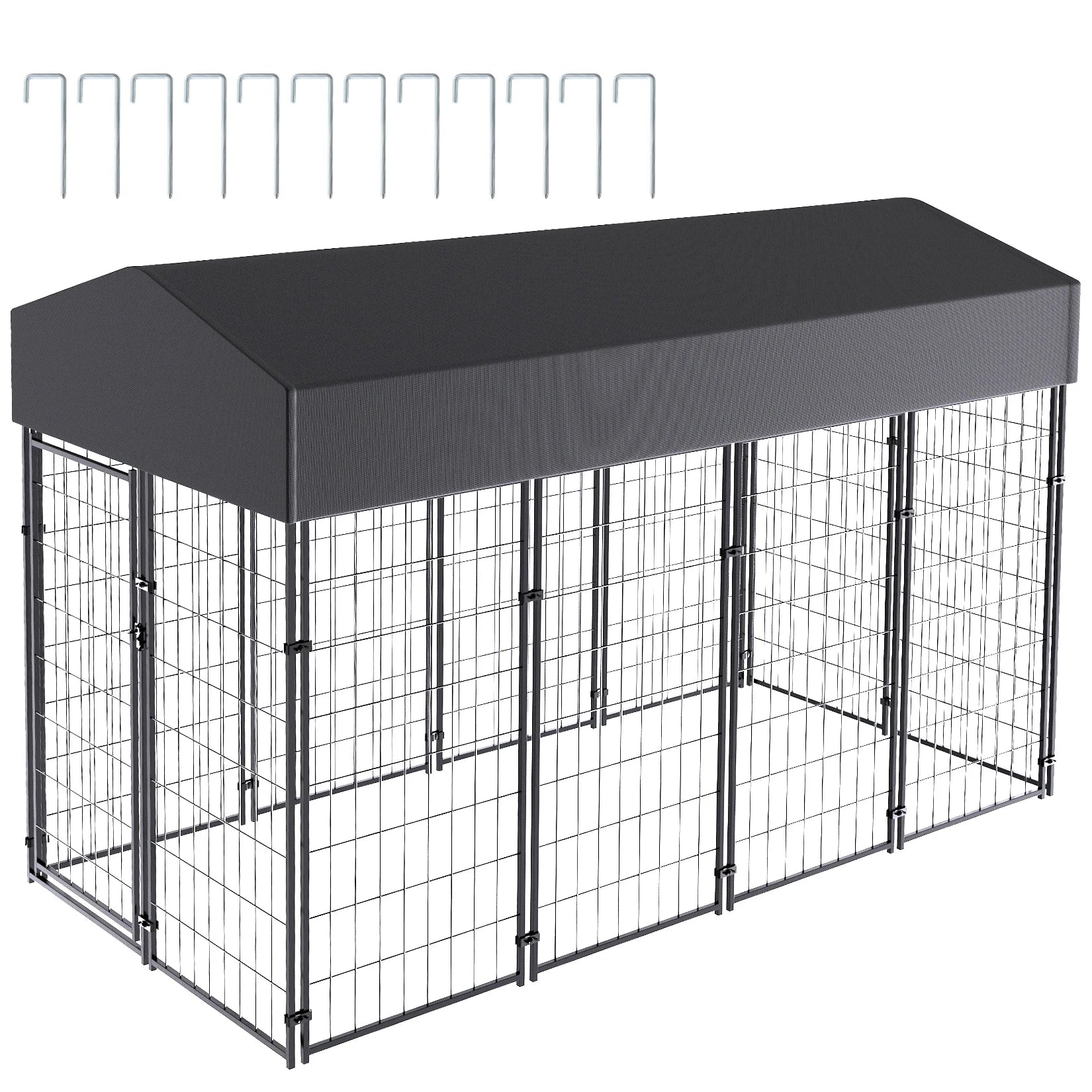 BINGOPAW Dog Kennel Outdoor Welded Wire Crate With Cover - Arthur's Wellness Emporium