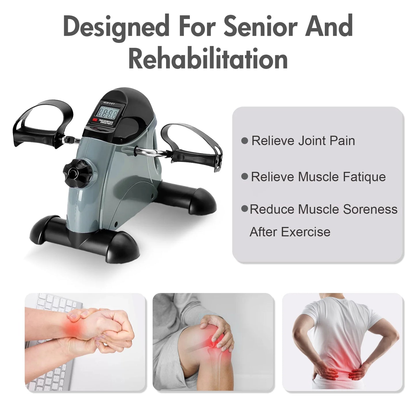 Mini Under Desk Pedal Exerciser Bike With LCD Display