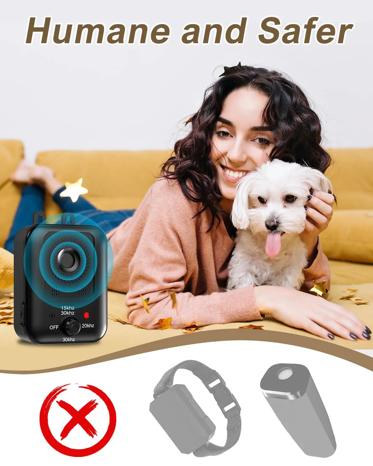PetEdu Automatic Rechargeable Ultrasonic Bark Deterrent For Dogs Indoor Outdoor - Arthur's Wellness Emporium