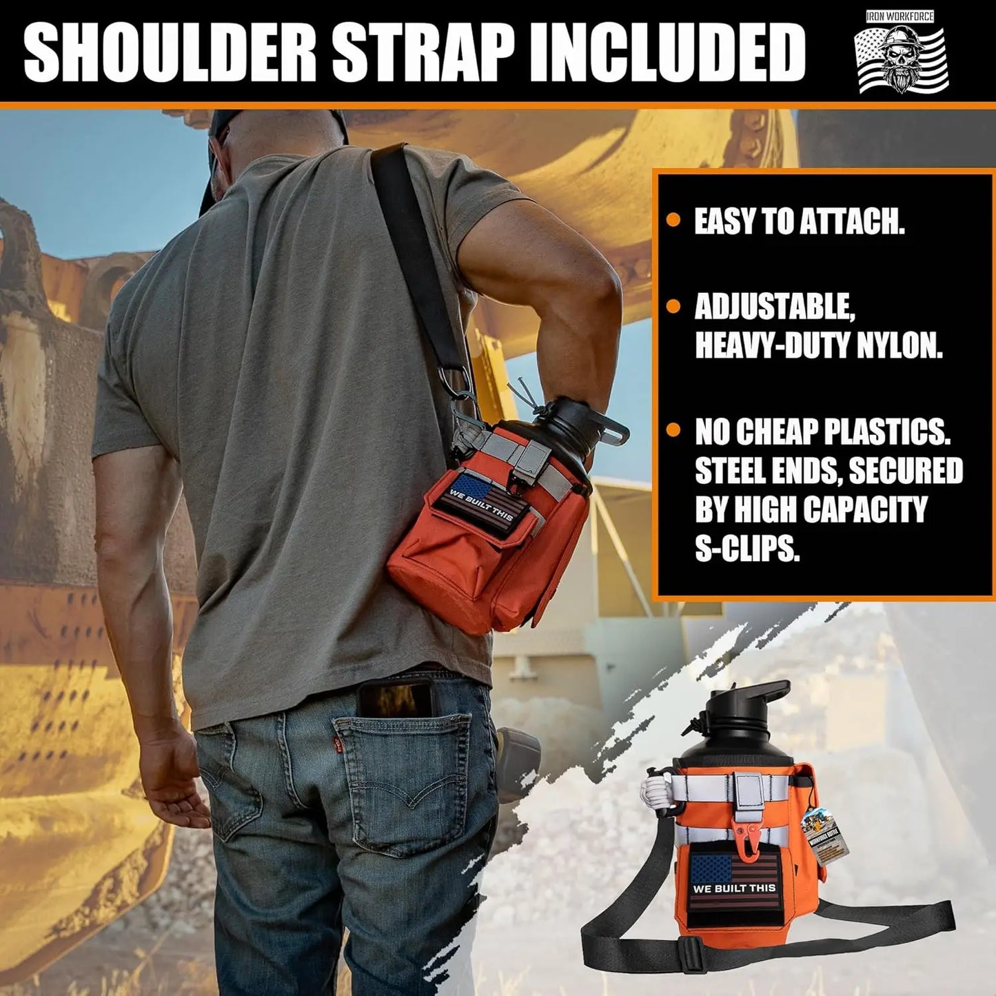 XMSJ Vacuum Insulated Water Bottle With Paracord Handle