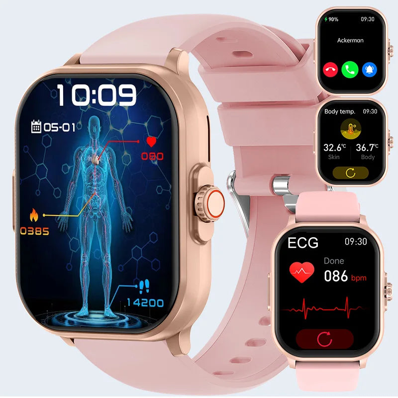 AI Health Diagnose ECG PPG Smartwatch With Bluetooth Call BP - Arthur's Wellness Emporium