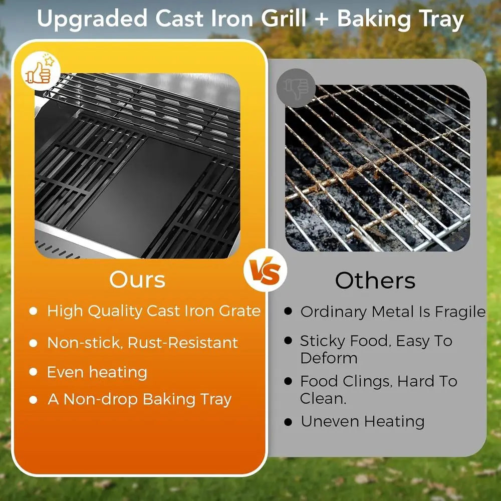 Heavy Duty Stainless Steel Propane Gas Grill With Side Burner - Arthur's Wellness Emporium