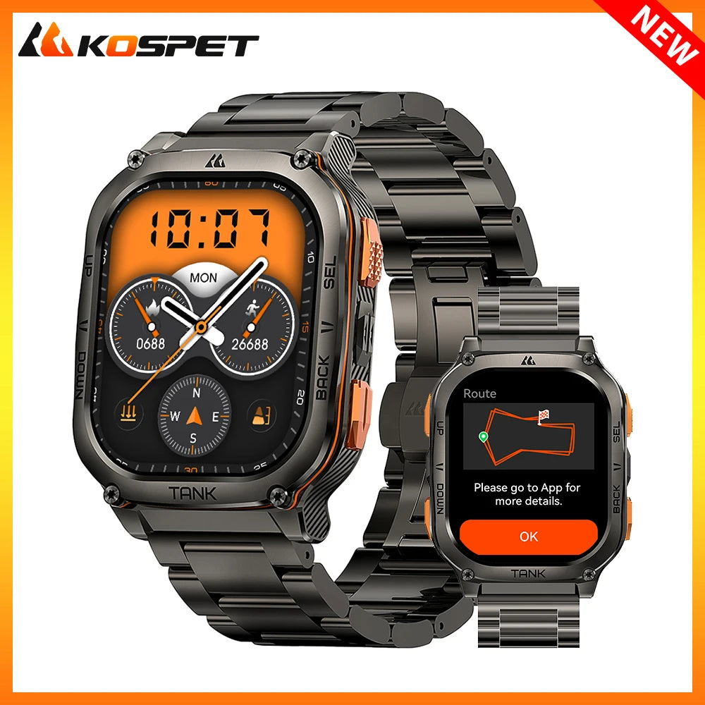 KOSPET Tank M3 Ultra GPS Smartwatch Men AMOLED AOD - Arthur's Wellness Emporium