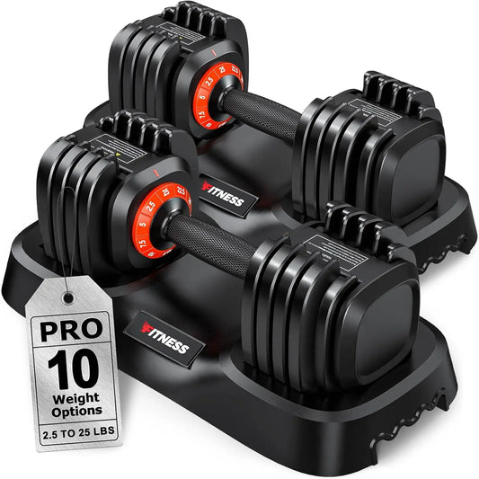 Adjustable Dumbbell Set Two Pack With Weight Options - Arthur's Wellness Emporium