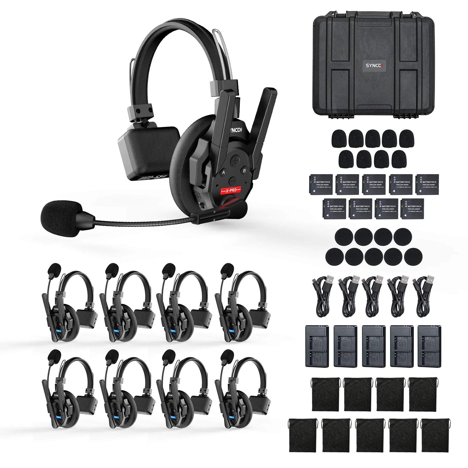 SYNCO XTALK XPRO5 Wireless Intercom Headset 2.4GHz Full Duplex - Arthur's Wellness Emporium