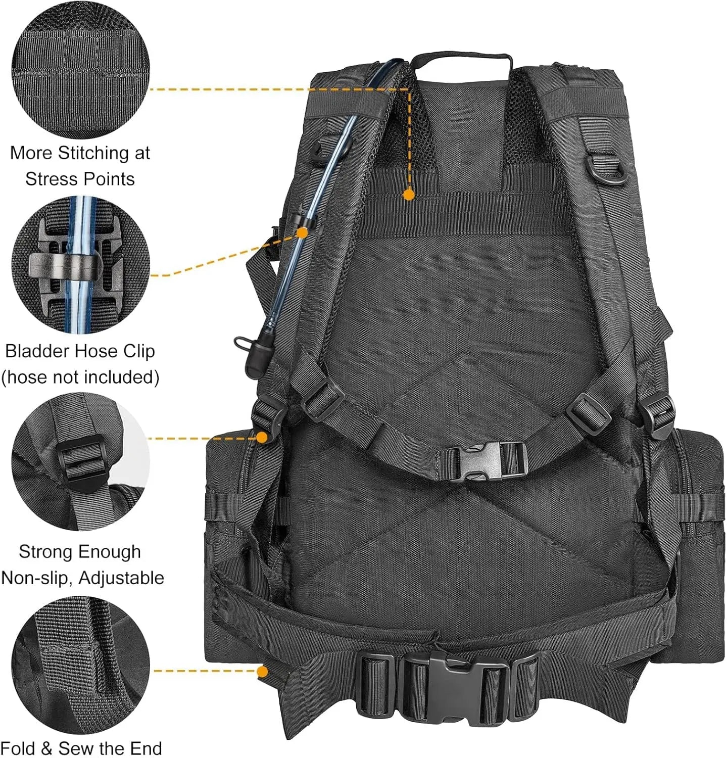 XMSJ Tactical Backpack Rucksack with MOLLE D Ring for Survival Hiking - Arthur's Wellness Emporium