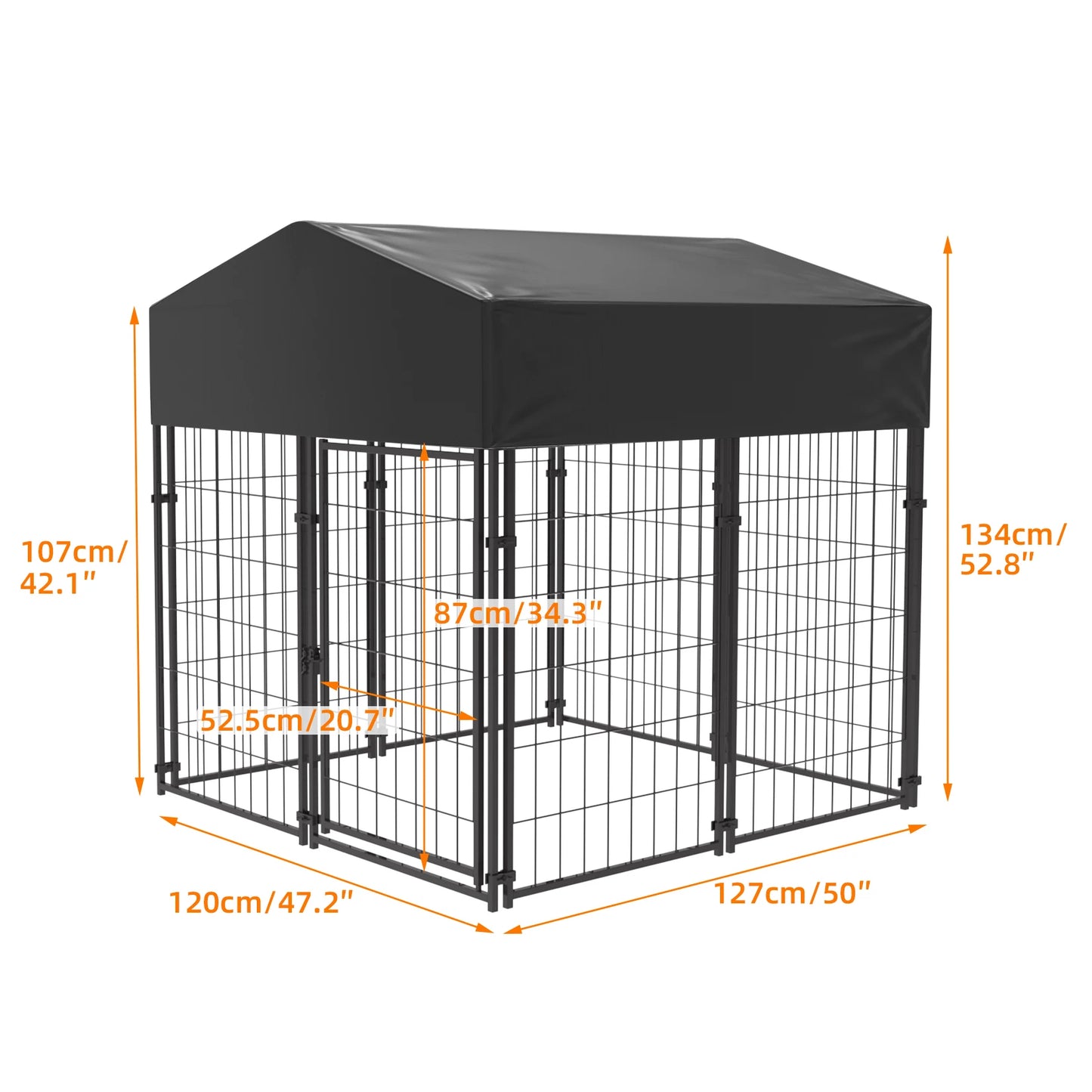 BINGOPAW Dog Kennel Outdoor Welded Wire Crate With Cover - Arthur's Wellness Emporium