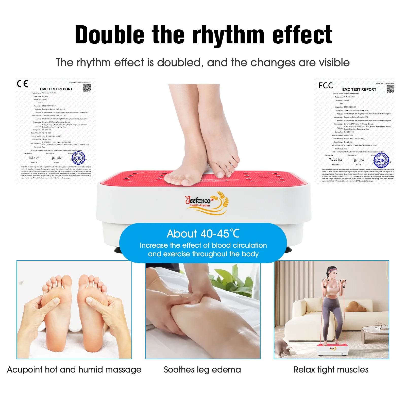 Jeefanco Vertical Vibration Plate Fitness Machine Home Use - Arthur's Wellness Emporium