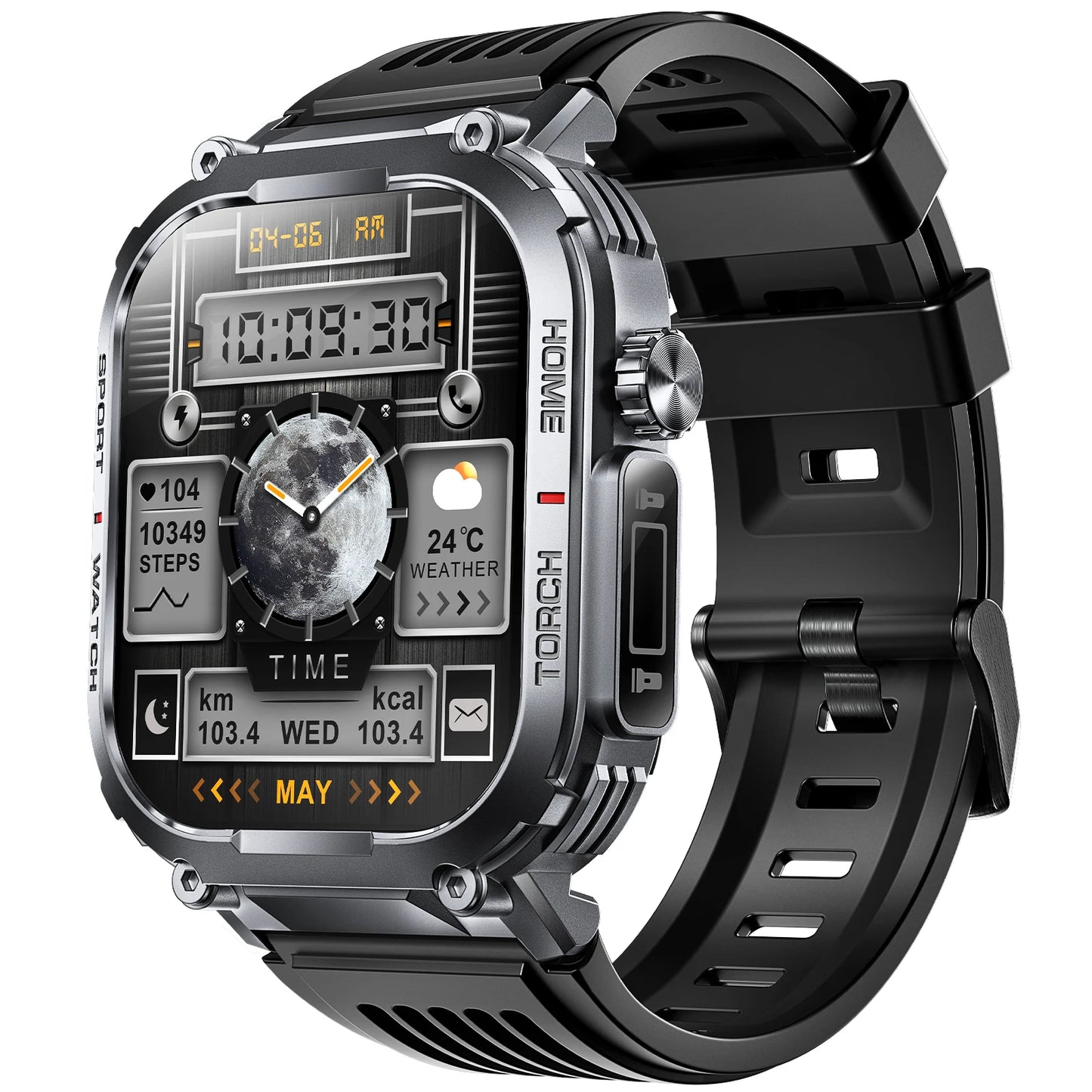 LaNikar Smart Watch Men 3ATM Waterproof S320B Compass LED Flashlight Heart Rate - Arthur's Wellness Emporium