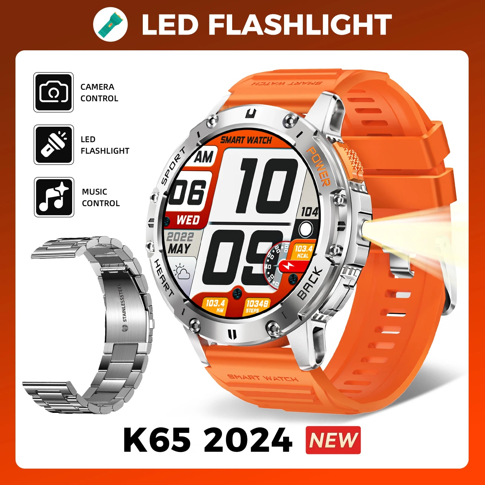 LaNikar Rugged Smart Watch With Wireless Calling BLE5.1 Fitness Tracker - Arthur's Wellness Emporium