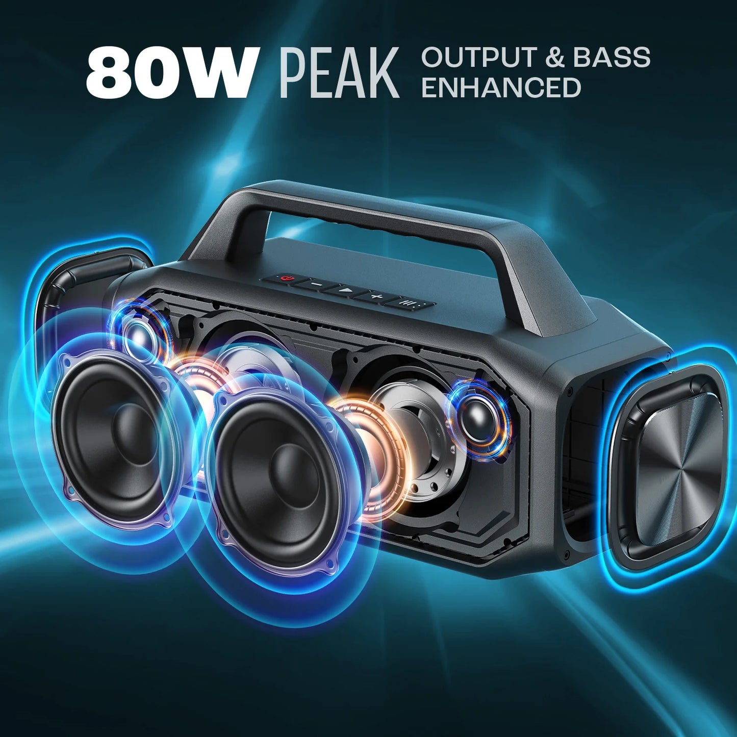 W-King 80W Portable Bluetooth Speaker Outdoor IPX6 Bass Boost - Arthur's Wellness Emporium